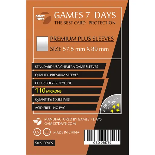 Sleeves Games7Days (57.5 x 89 mm) Premium Plus (50)