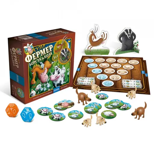 Настільна гра Суперфермер 3 в 1 Борсук & Коза photo 2
