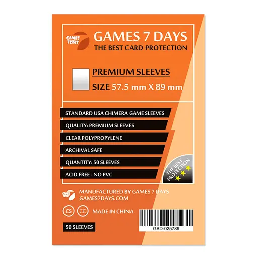 Sleeves Games7Days (57.5 x 89 mm) Premium (50)
