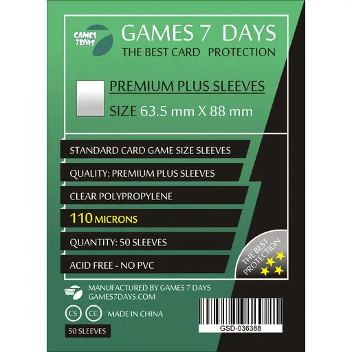 Sleeves Games7Days (63.5 x 88 mm) Premium Plus (50)