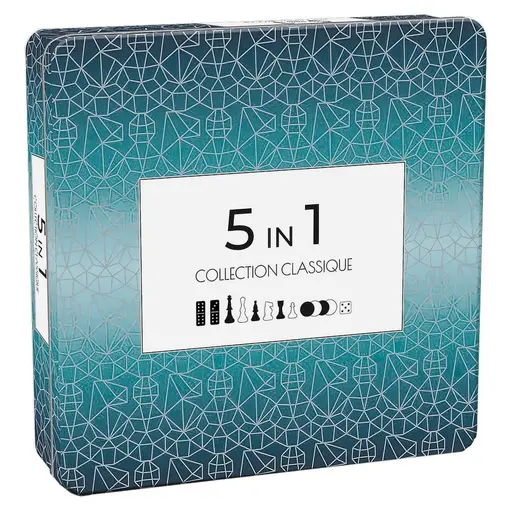 Set 5 in 1. Сhess, checkers, backgammon, dominoes, tic-tac-toe (28 x 28 cm)