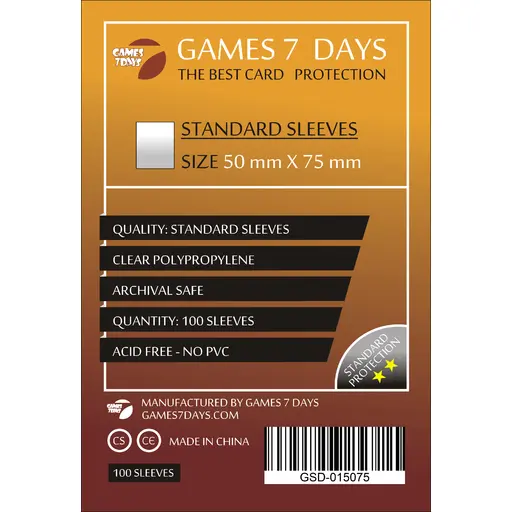 Протектори Games7Days (50 x 75 мм) Стандарт (100)