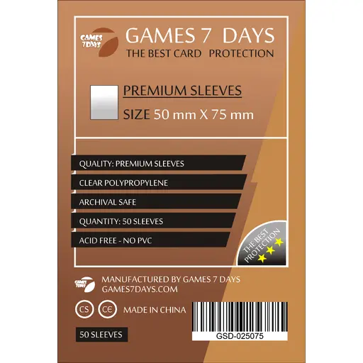 Sleeves Games7Days (50 x 75 mm) Premium (100)