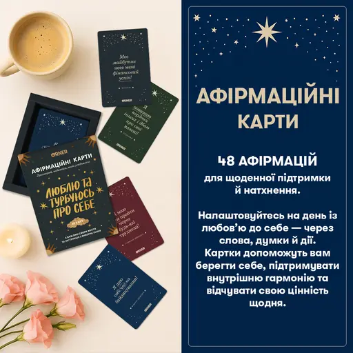 Карти з афірмаціями Люблю та турбуюсь про себе photo 3