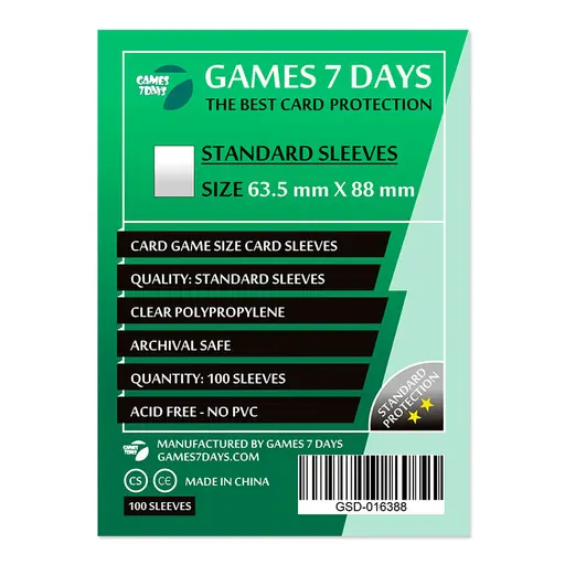 Sleeves Games7Days (63.5 x 88 mm) Standard (100)