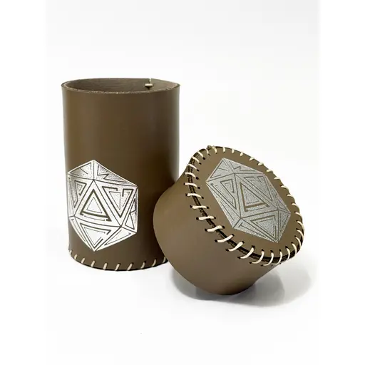 Dice Cup D20 (brown eco-leather) photo 3