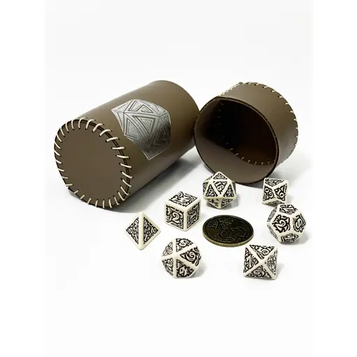 Dice Cup D20 (brown eco-leather) photo 4