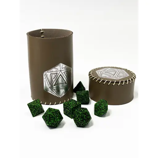 Dice Cup D20 (brown eco-leather) photo 9