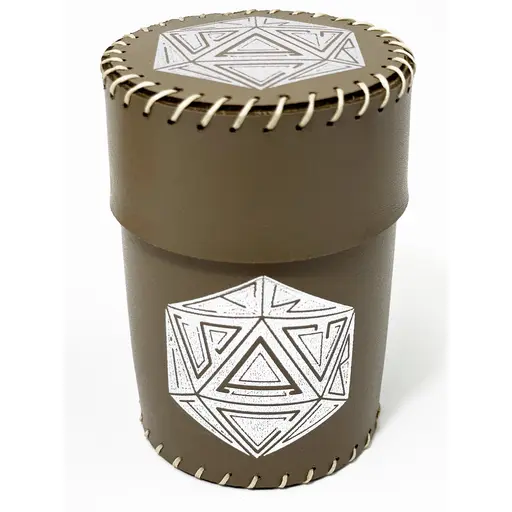 Dice Cup D20 (brown eco-leather)