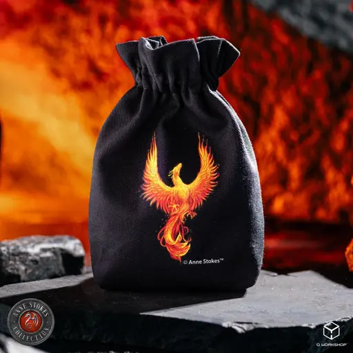 Black pouch with a Anne Stokes - Phoenix print 12,3х16,5 cm (Cotton) photo 2