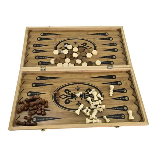 Бамбукові шахи, шашки, нарди (48 х 48 см) photo 3