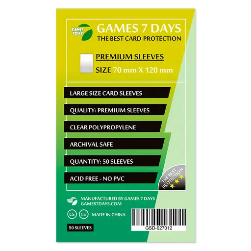 Sleeves Games7Days (70 x 120 mm) Premium (50)