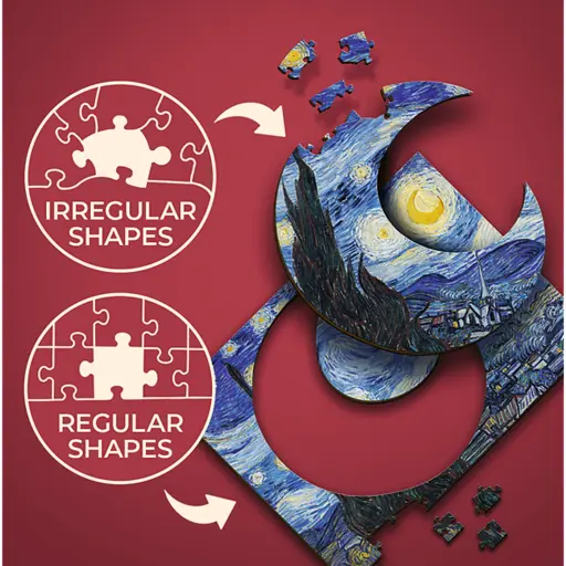 Дерев`яний пазл Вінсент ван Гог - Зоряна ніч (200) photo 3