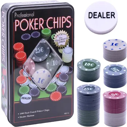 Poker Game Set in Metal Box photo 2