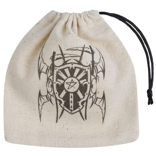 Мішечок бежево-чорний з принтом Вампіри 11x12 см (Бавовняний)