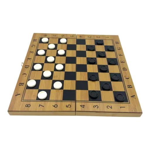 Bamboo chess, checkers, backgammon (33.5 x 33.5 cm) photo 3