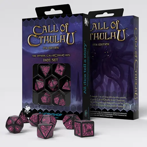 Black & Magenta Dice Set Call of Cthulhu - 7th Edition