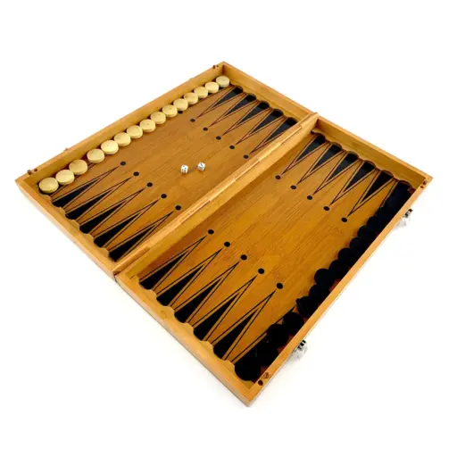 Bamboo chess, checkers, backgammon (40 х 20 cm) photo 4