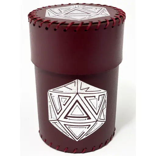 Dice Cup D20 (burgundy eco-leather)
