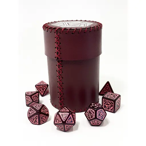 Dice Cup D20 (burgundy eco-leather) photo 6