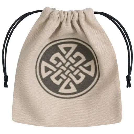 Beige & black pouch with a Celtic print 11x12 cm (Cotton)