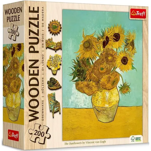 Дерев`яний пазл Вінсент ван Гог - Соняшники