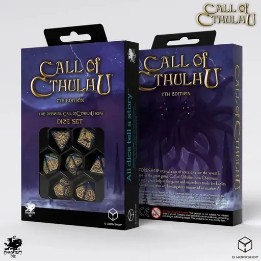 Набір кубиків Call of Cthulhu 7th Edition Blue-green & Gold Dice Set