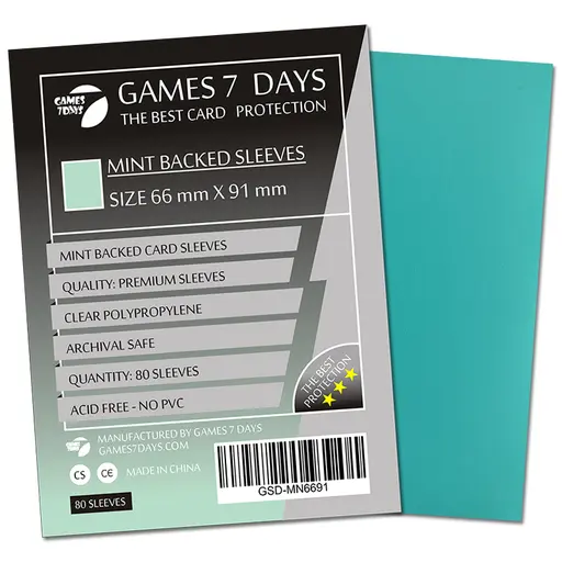 Mint Backed Sleeves Games7Days (66 х 91 mm) Premium (80)