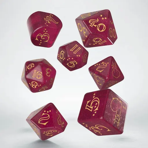 Burgundy & Gold Modern Dice Set Llama Puffy photo 2