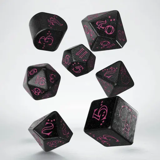 Black & Pink Modern Dice Set Llama Spitty photo 2