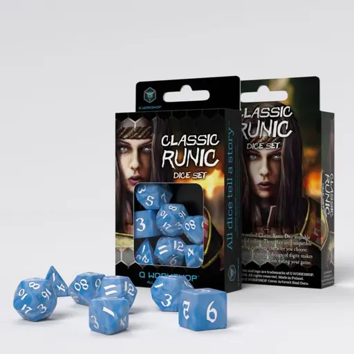 Glacier & White Classic Runic Dice Set