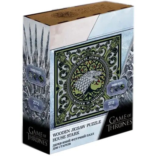 Фігурний дерев`яний пазл Гра Престолів - Дім Старків XL (172)