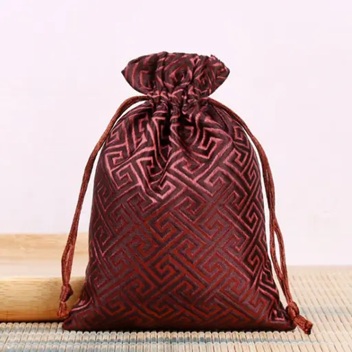 Brown pouch 10х14 cm (Brocade)