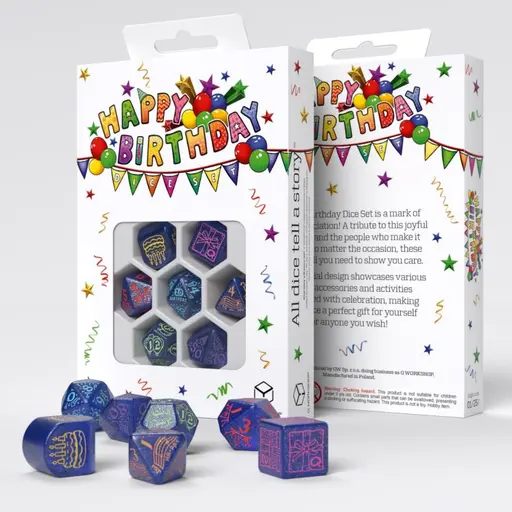 Dice Set Happy Birthday - Streamers