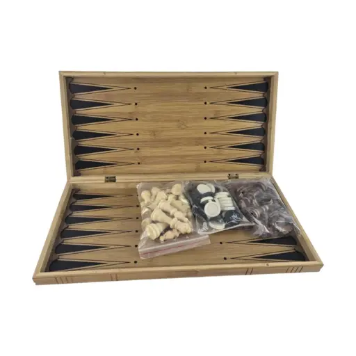 Bamboo chess, checkers, backgammon (47 x 47 cm) photo 7