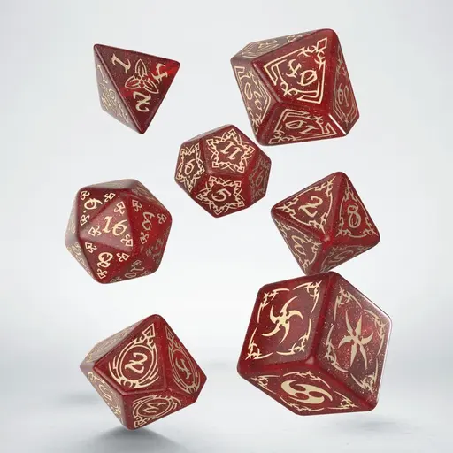 Набір кубиків Tribal Dice Set - Shimmering red & Beige photo 2