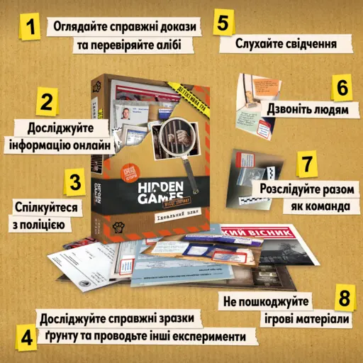 Board Game Hidden Games - Case 1. The Perfect Plan photo 5