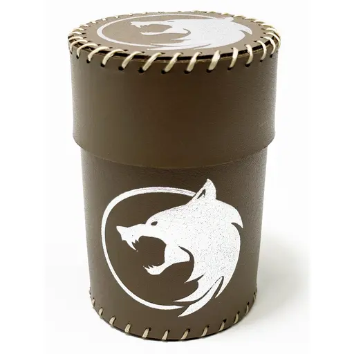 Dice Cup Wolf (brown eco-leather)