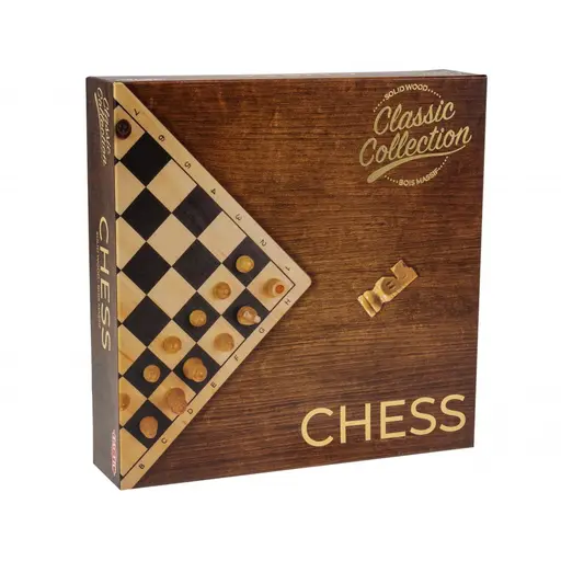 Wooden Chess in a Cardboard Box