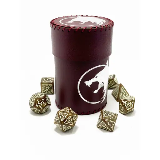 Стакан для кубиків Вовк (бордова екошкіра) photo 9