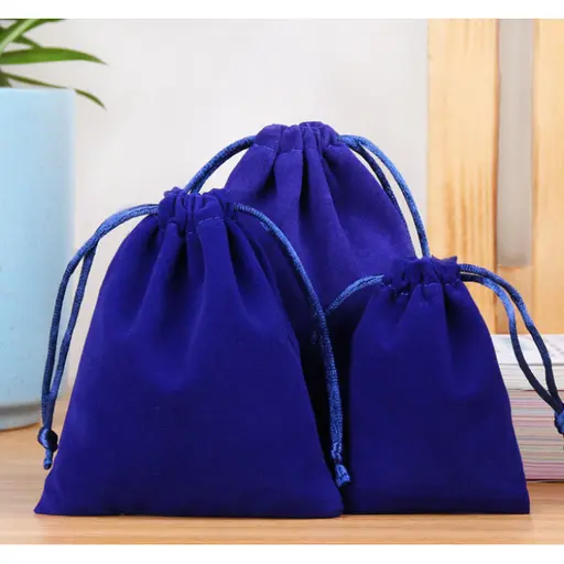 Classic dark blue pouch 17x23 cm (Velvet)