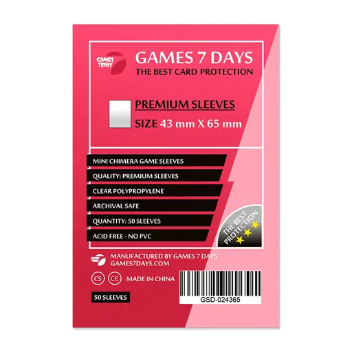 Sleeves Games7Days (43 x 65 mm) Premium (50)